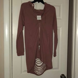 Mauve Pink Ripped Jacket